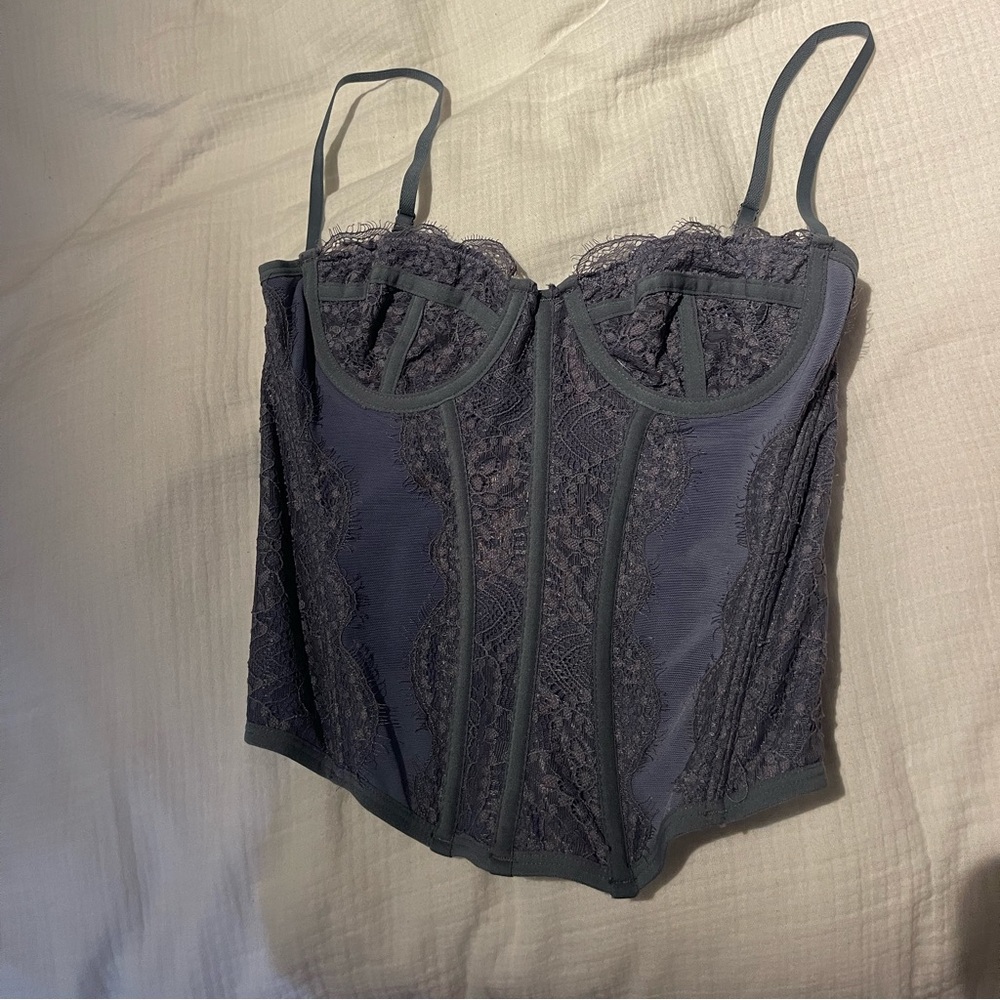 blue corset top